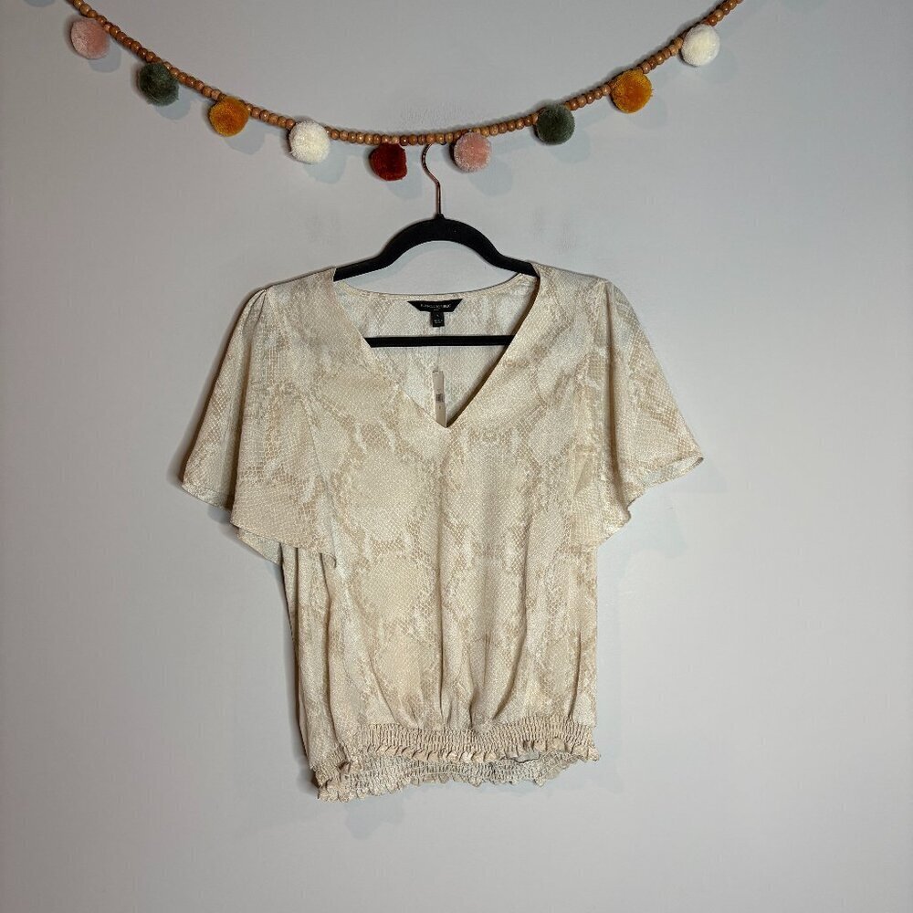 NWT Banana Republic smocked snakeskin blouse